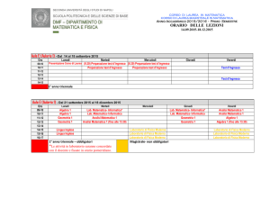 orario delle lezioni - Dipartimento di Matematica e Fisica