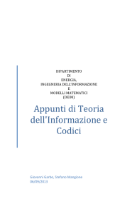 Appunti di Teoria dell`Informazione e Codici