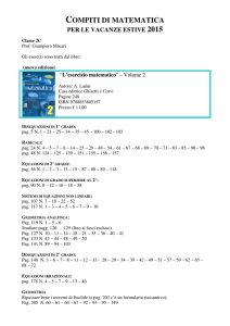 2C - Compiti delle vacanze estive 2015