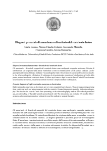 Diagnosi prenatale di aneurisma o diverticolo del ventricolo destro