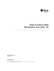 Note di rilascio della Workstation Sun Ultra 40