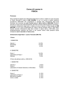 Corso di Laurea in FISICA