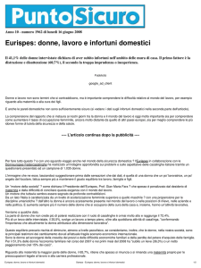Stampa - Eurispes: donne, lavoro e infortuni domestici