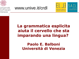 Grammatica ITA L2 - Comune di Bologna