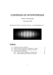 COERENZA ED INTERFERENZA Indice