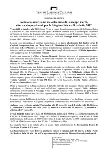 Nabucco, amatissimo melodramma di Giuseppe Verdi, ritorna, dopo