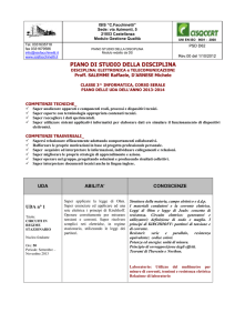 piano di studio della disciplina