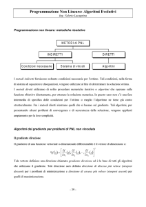 Programmazione Non Lineare: Algoritmi Evolutivi