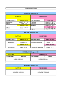 PROVE SCRITTE PROVE SCRITTE Matematica Francese Italiano