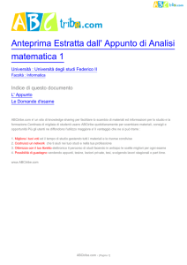 Anteprima Estratta dall` Appunto di Analisi matematica 1