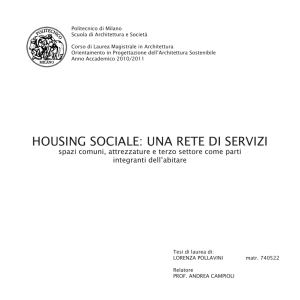 HOUSING SOCIALE: UNA RETE DI SERVIZI