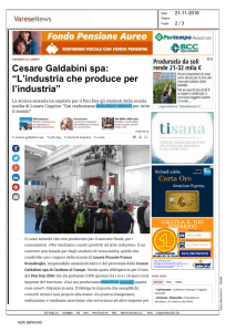 Cesare Galdabini spa: “L`industria che produce per l`industria”