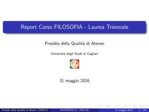 Report Corso FILOSOFIA - Laurea Triennale