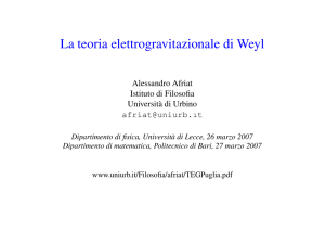 La teoria elettrogravitazionale di Weyl