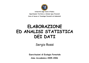 ELABORAZIONE ED ANALISI STATISTICA DEI DATI