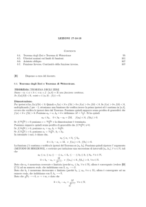 LEZIONI 17-18-19 Contents 8.4. Teorema degli Zeri e Teorema di