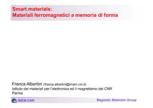 Smart materials: Materiali ferromagnetici a memoria di forma