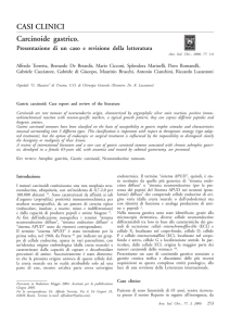 Carcinoide gastrico. Presentazione di un caso e revisione della