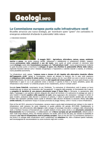 La Commissione europea punta sulle infrastrutture verdi