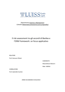 Il risk assessment tra gli accordi di Basilea e l`ERM framework: un