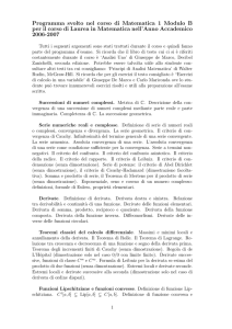 Programma di Matematca I Modulo B - Anno