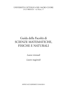 Facoltà di Scienze matematiche, fisiche e naturali