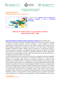 Comunicato sicurezza farmaci febbraio 2015