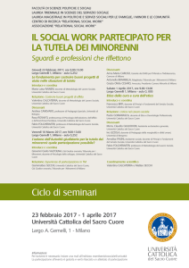 Ciclo di seminari IL SOCIAL WORK PARTECIPATO PER LA