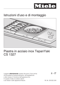 Istruzioni d`uso e di montaggio Piastra in acciaio inox