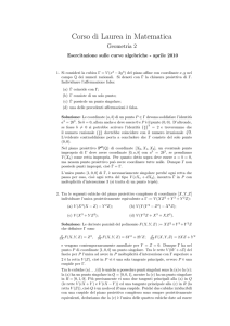 Curve algebriche - Matematica e Informatica