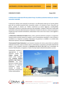 La dichiarazione ambientale EPD dei prodotti Ytong: l`eccellenza