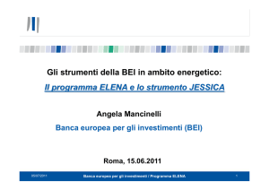 Gli strumenti della BEI in ambito energetico: Il programma ELENA e