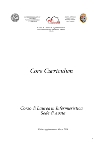 Core Curriculum - Corso di laurea in Infermieristica - Aosta