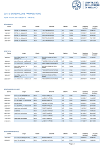 Appelli di esame BIOTECNOLOGIE FARMACEUTICHE