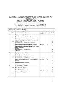 CORSO DI LAUREA MAGISTRALE INTERATENEO IN “ FILOSOFIA