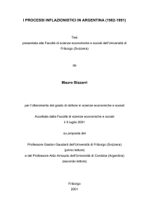 I processi inflazionistici Argentina (1982-1991)