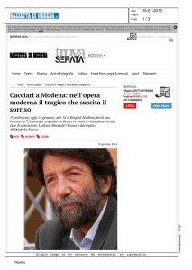 Cacciari a Modena: nell`opera moderna il tragico che suscita il sorriso