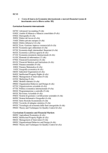 Corso di laurea in Economia internazionale e mercati finanziari