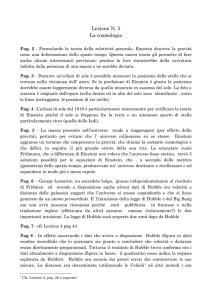 Lezione N. 5 La cosmologia