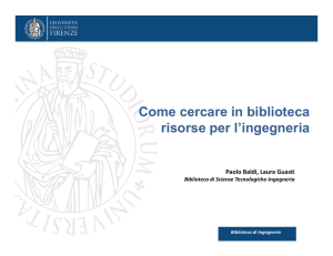 Come cercare in biblioteca risorse per l`ingegneria