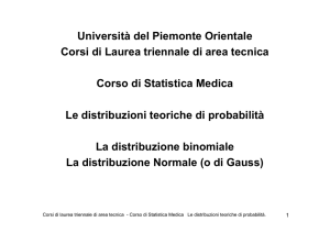 Università del Piemonte Orientale Corsi di Laurea triennale di area