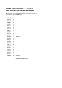 Esiti Scritto Fisica 1