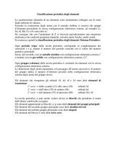 Classificazione periodica degli elementi Le caratteristiche chimiche