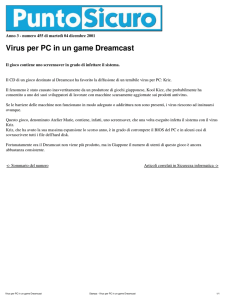 Stampa - Virus per PC in un game Dreamcast