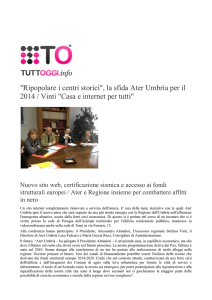 "Ripopolare i centri storici", la sfida Ater Umbria per il 2014 / Vinti