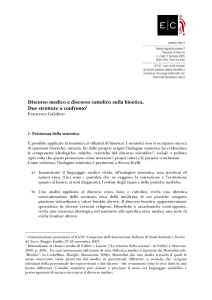 Discorso medico e discorso cattolico sulla bioetica. Due - Ec