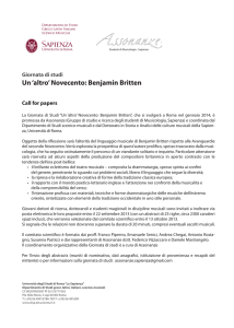 Call for papers Giornata di sturi Britten