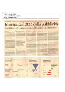 TESTATA: IL SOLE 24 ORE In crescita il 2016 della pubblicità DATA