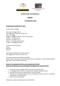 CORSO PRE-ACCADEMICO CANTO 2° periodo (3° anno