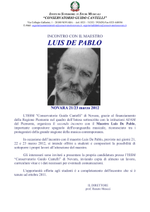 LUIS DE PABLO - Conservatorio di Novara